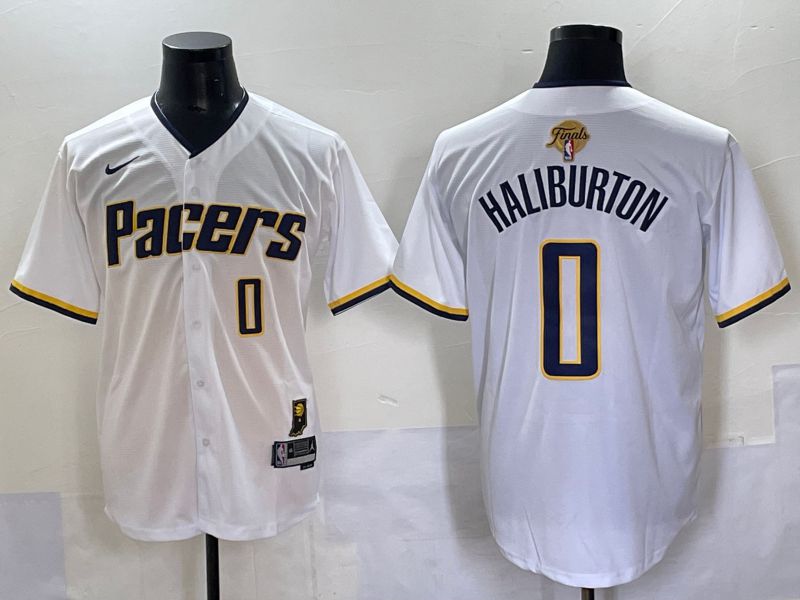 Men 2025 Indiana Pacers #0 Haliburton White Joint Name NBA Jersey style 23->indiana pacers->NBA Jersey